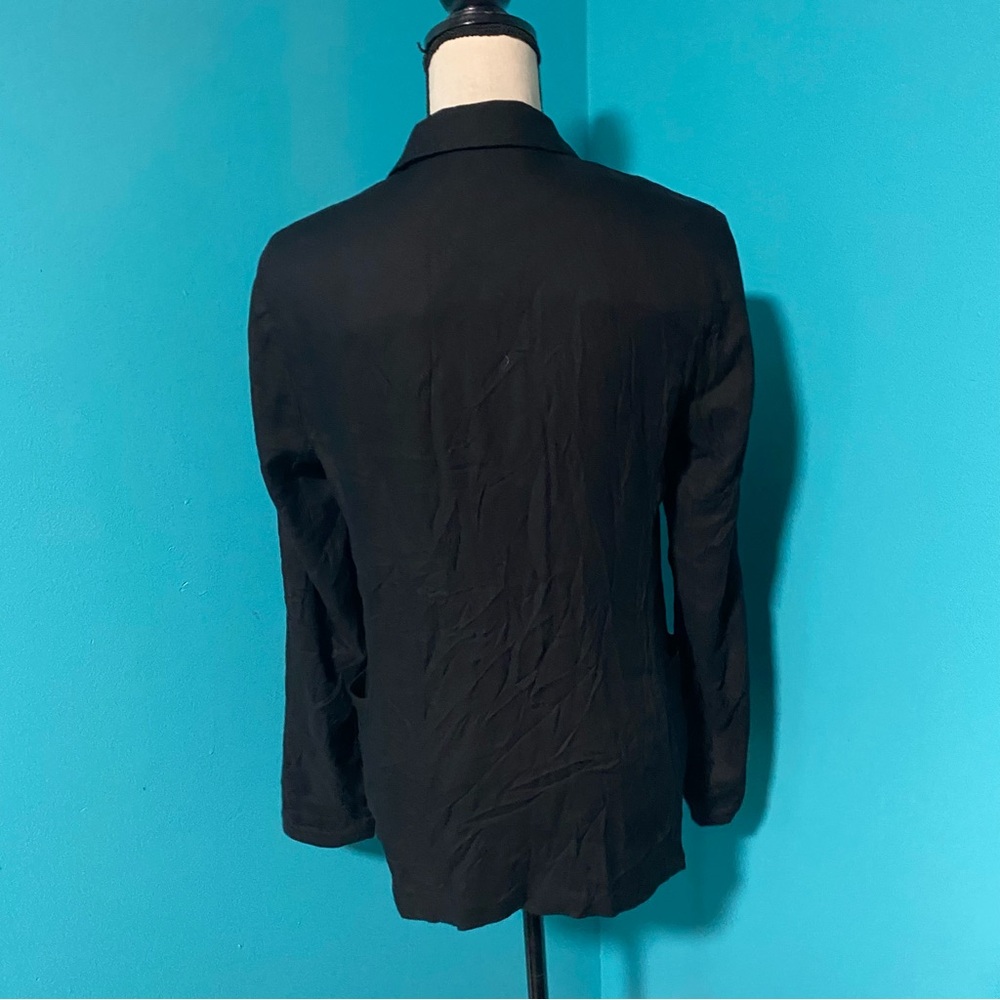 E Aritzia Talula 4 Solid Black Kent Lightweight Open Front Blazer Jacket - Picture 5 of 7